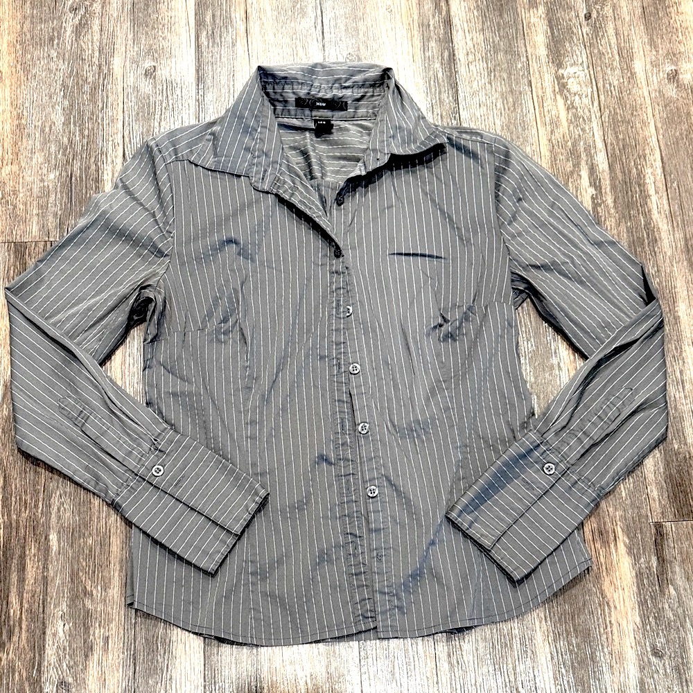 H&M Charcoal Pinstripe Shirt